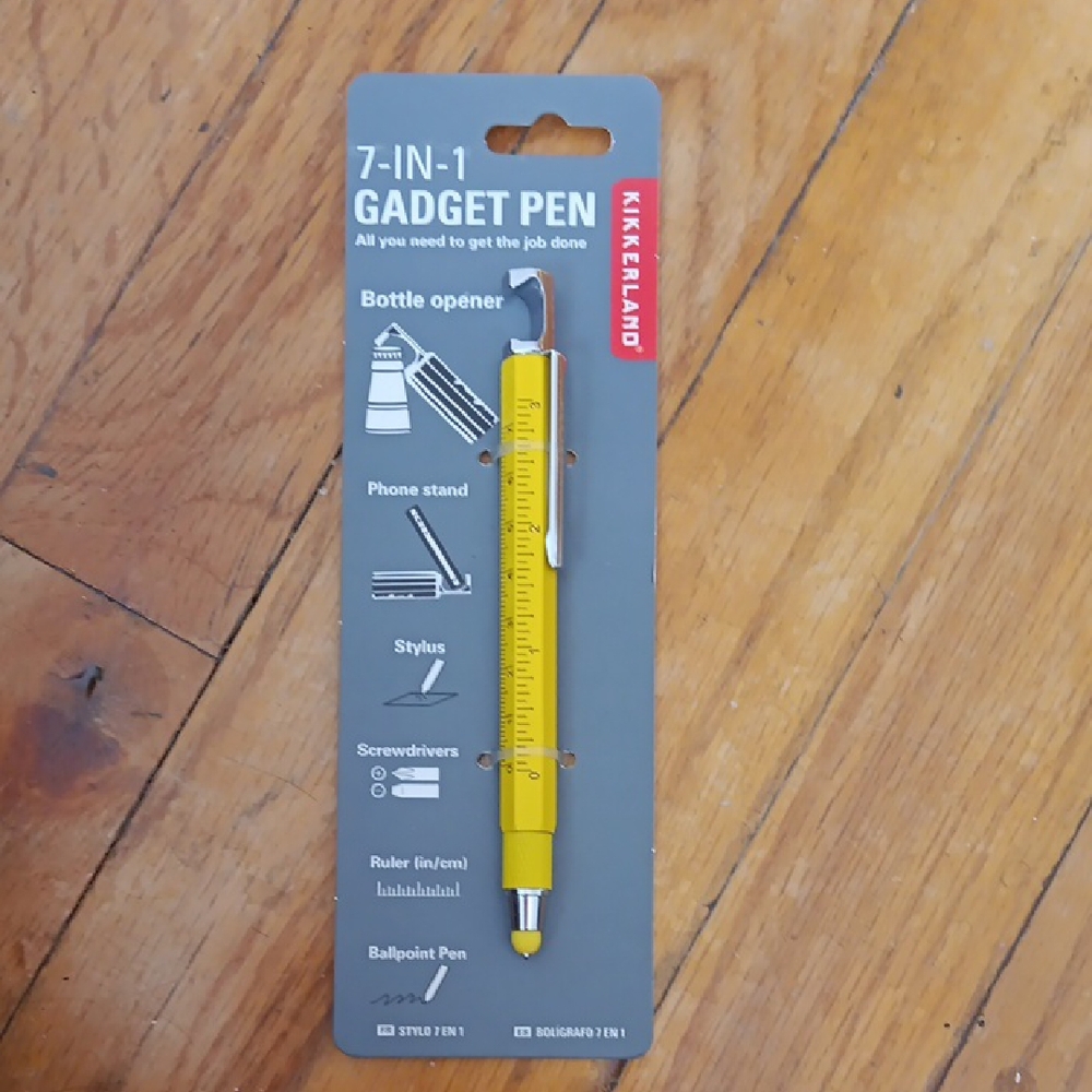 Kikkerland Yellow Multi-Tool Pen NWT